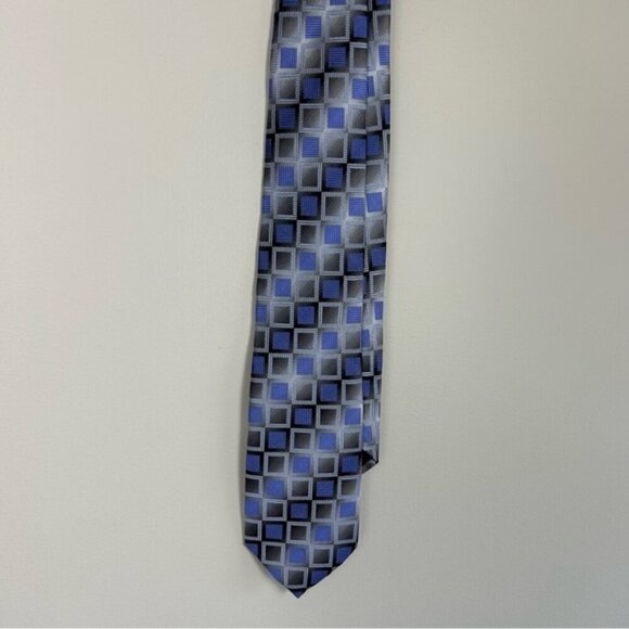 Balenciaga 100% Silk Purple Geometric Tie - Picture 2 of 5